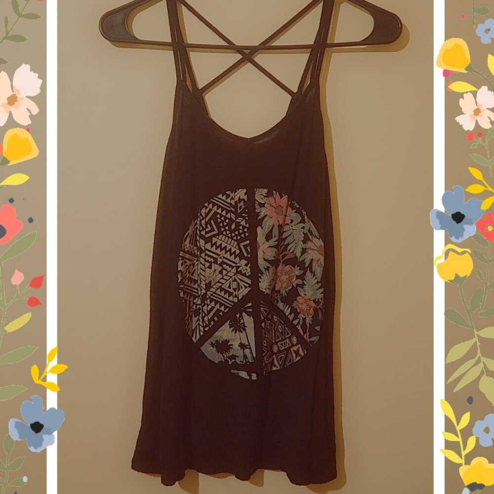 Sleeveless Peace Sign Top